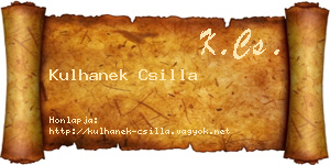 Kulhanek Csilla névjegykártya