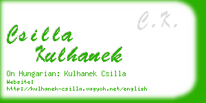 csilla kulhanek business card